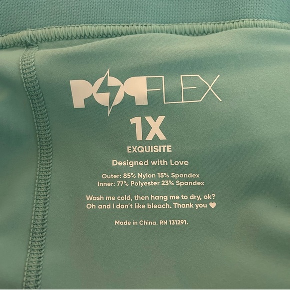 PopFlex On The Run Ruffle Athletic Workout Shorts Blue Size 1x - Picture 9 of 10